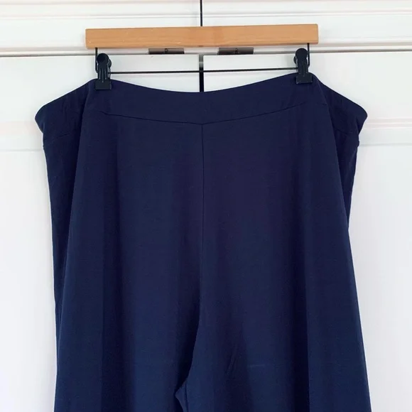 Eileen Fisher Pants Wide Leg Ankle Viscose Blue Jersey Pull On NEW Plus Size 3x - Picture 4 of 7